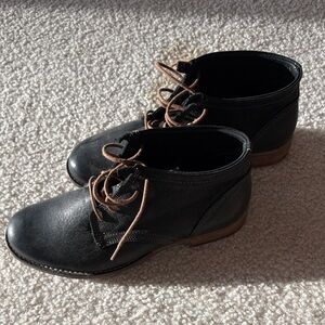 Josef Seibel Black Leather Lace-Up Boots